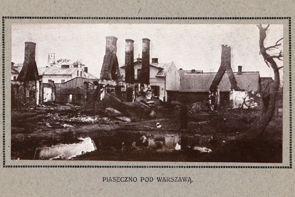 Piaseczno zniszczone podczas I wojny światowej.